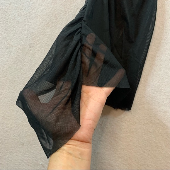 Sheer Mesh Pants Sz S Black Beachy Festival Moto‎ Boho Edgy Western - Picture 4 of 9